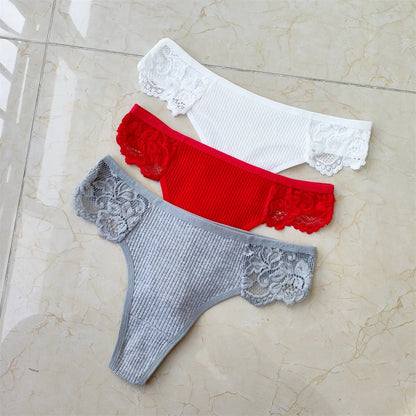 Cotton &amp; Lace G-String Panties