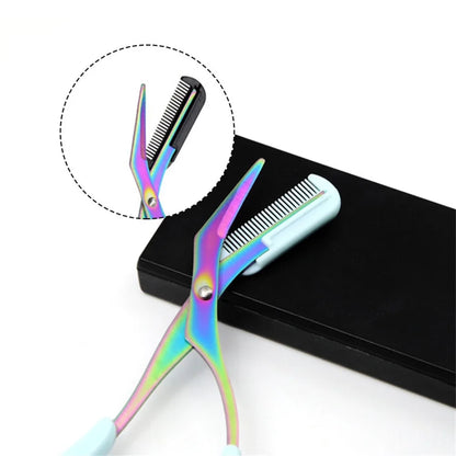 Stainless Steel Eyebrow Scissors: Safe Eyebrow Trimmer with Comb