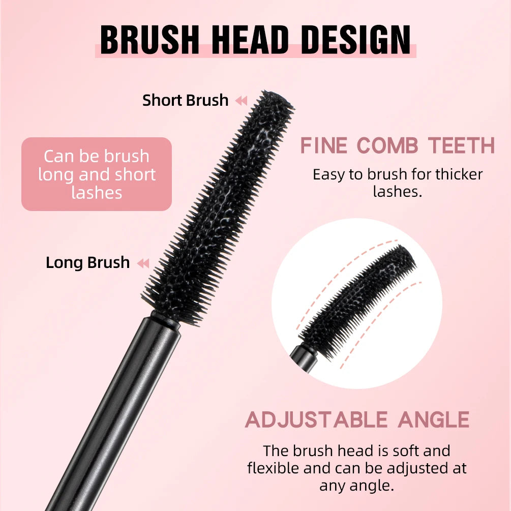 New Silk Fiber Black Mascara: Waterproof Long Lasting Extension for Eyelashes