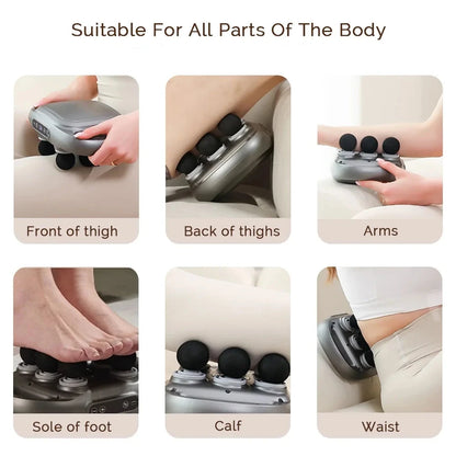 Six-Head Wireless Fascia Gun Body Massager