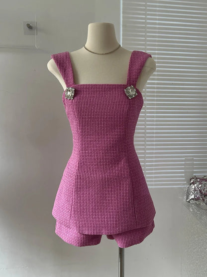 Korean Style Backless Bow Two-Piece Set