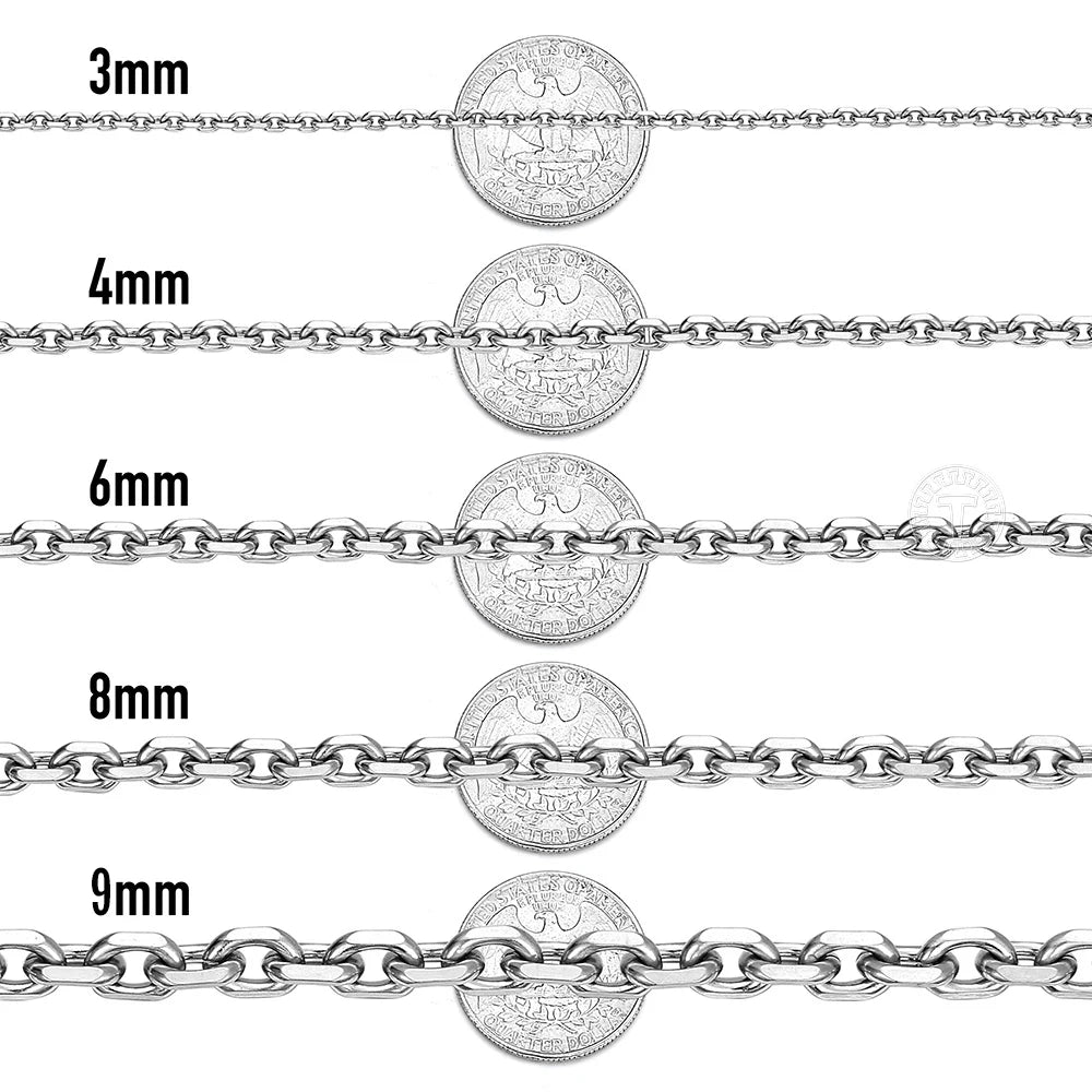 Stainless Steel Necklace for Men and Women Rolo Link Chain