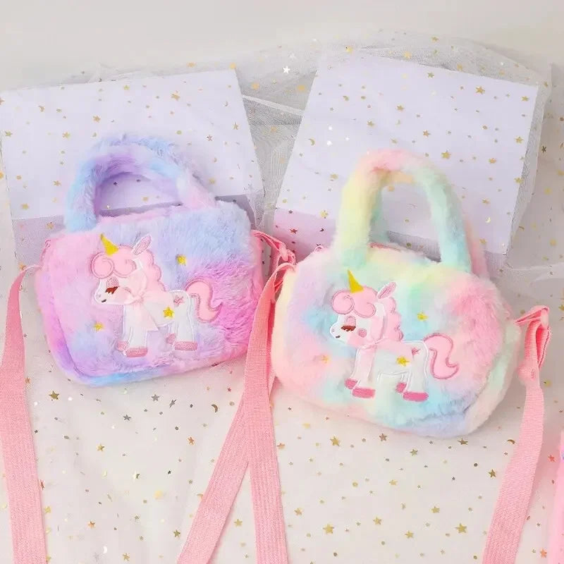 Kids Unicorn Plush Crossbody Purse