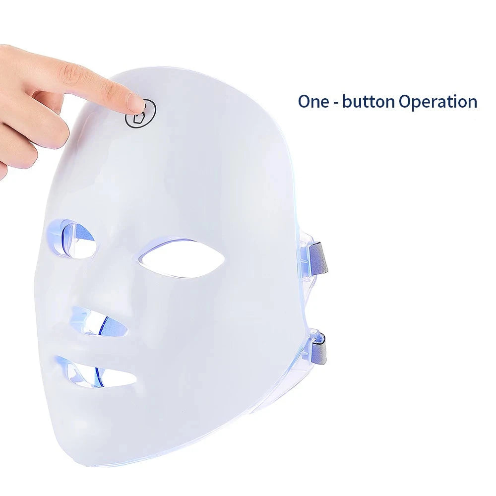 Rechargeable 7-Color LED Photon Therapy Facial Mask