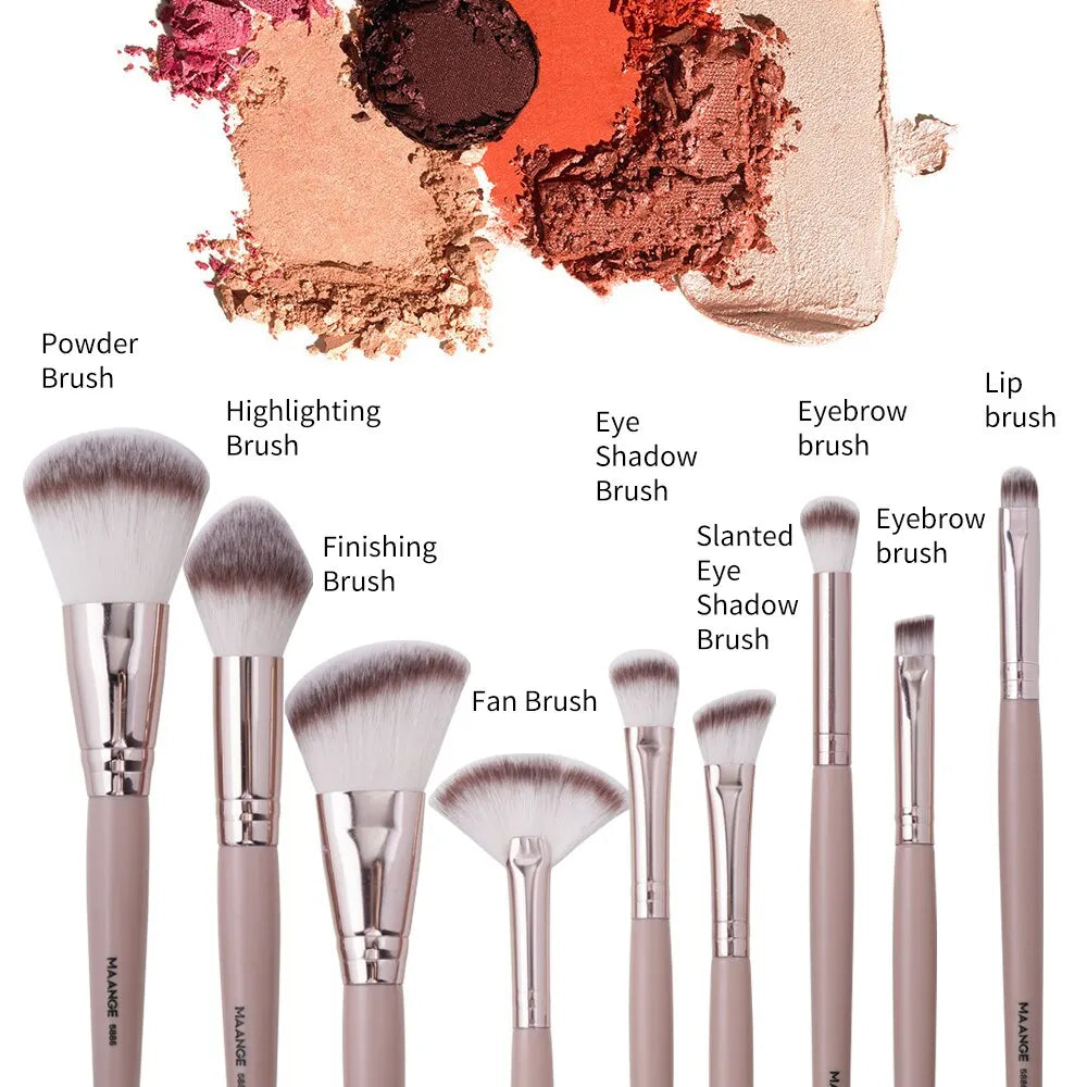 Maange 9-Piece Foundation Makeup Brush Set