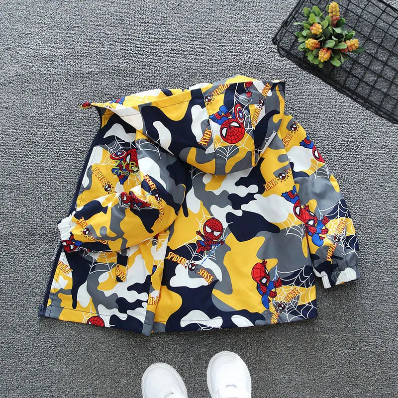 Baby Boys Spiderman Print Windbreaker Jacket