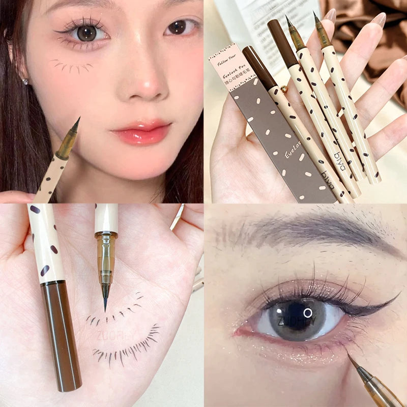 New Ultra-fine Eyelash Pen Long Lasting Waterproof Eyeliner Liquid Pen Smooth Quick-drying Eye Makeup