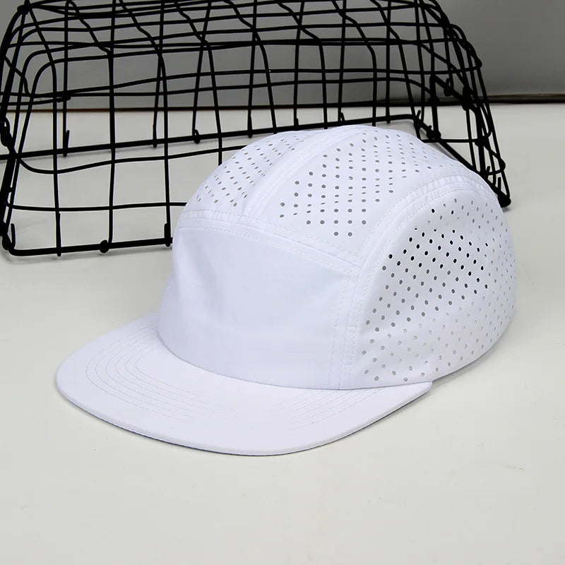 2024 Quick Drying Waterproof Holes Summer 5 Panel Baseball Caps For Men Women Casquette Homme Flat Snapback Men Hat 60-62cm