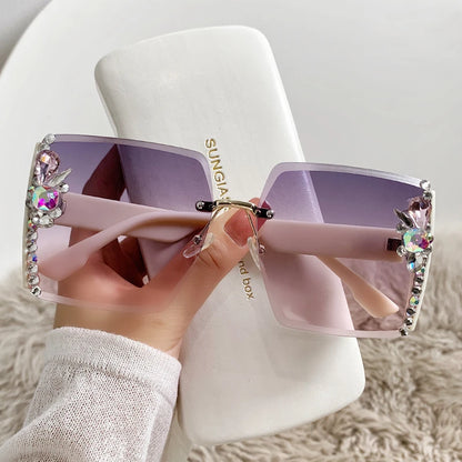 Luxury Diamond Glasses with Heart Lenses - Sunglasses for Women