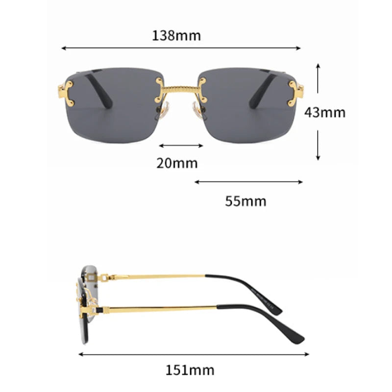 CATERSIDE Luxury Punk Rectangle Sunglasses