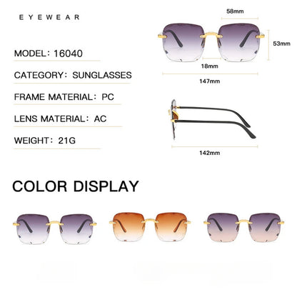 New Rimless Women Sunglasses