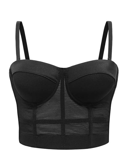 Sexy Black Transparent Bra Mesh Push-Up Bralet