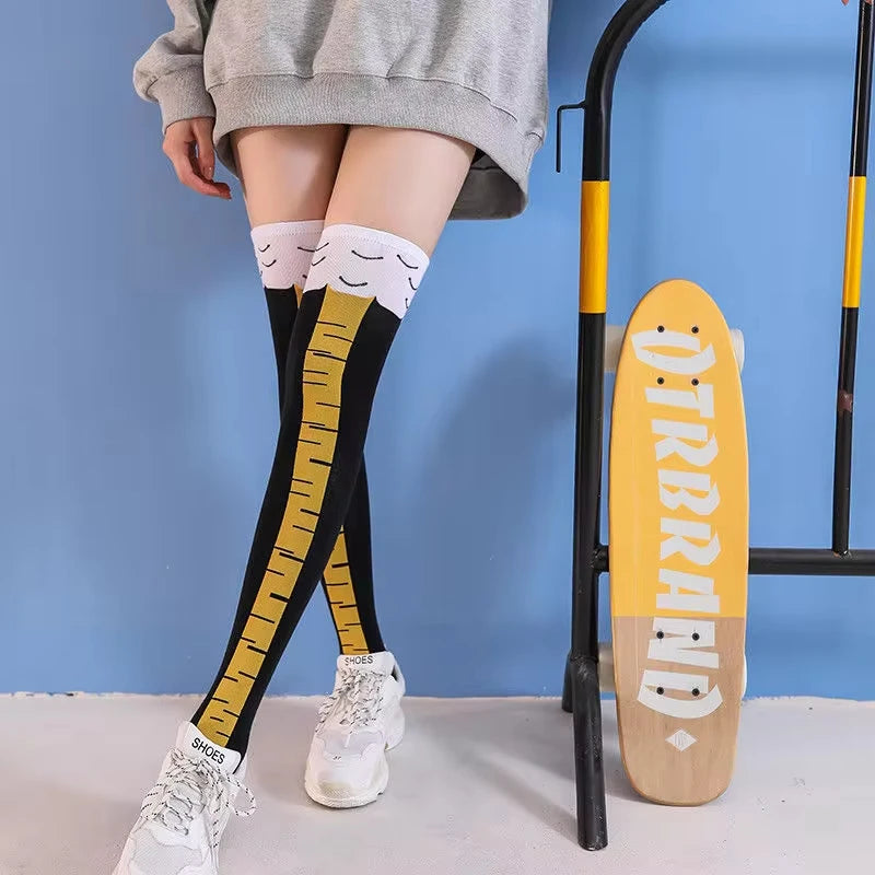 Trendy Knee-Length Chicken Feet Socks