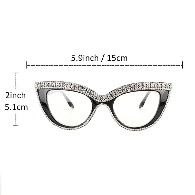 Rhinestone Cat Eye Reading Glasses for Women