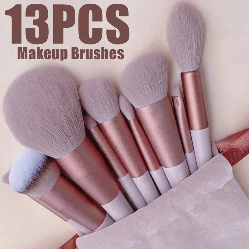 13-Piece Fluffy Makeup Brush Set