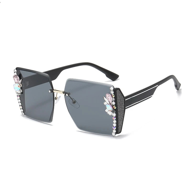 Luxury Diamond Glasses with Heart Lenses - Sunglasses for Women