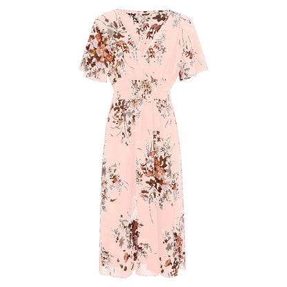 Plus Size Floral Chiffon Bohemian Dress