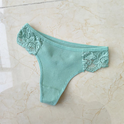 Cotton &amp; Lace G-String Panties