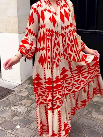 Women’s Long Sleeve Print Dress