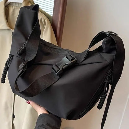 High-Capacity Nylon Hobos Crossbody Bag