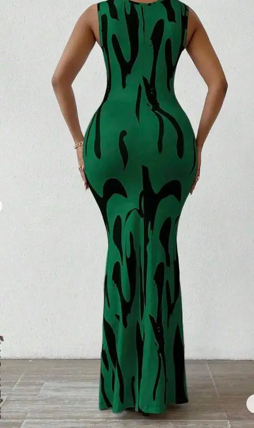 Bodycon Print Maxi Dress for Women