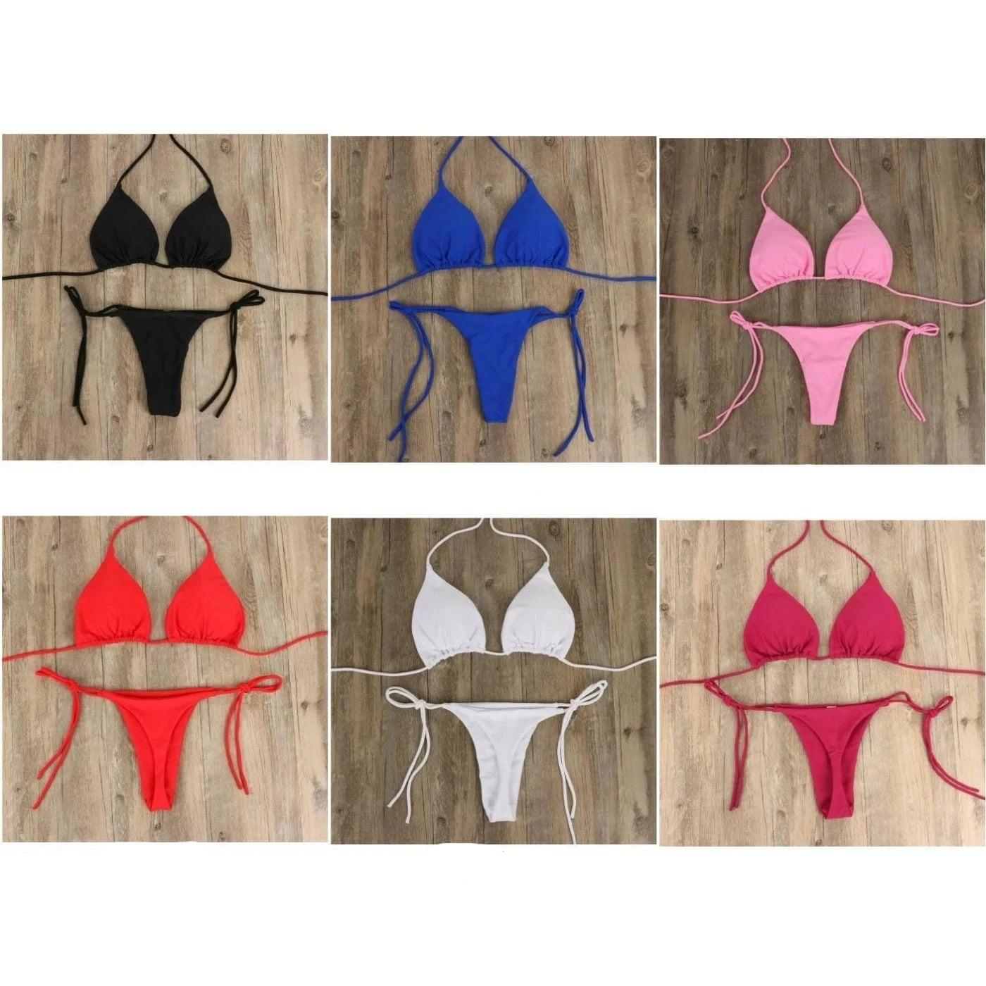 Sexy Side Tie Thong Bikini Set Bandage Brazilian Swimwear