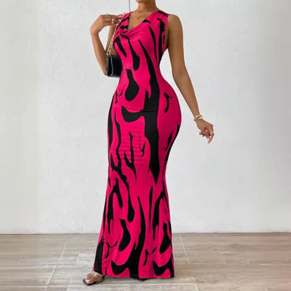 Bodycon Print Maxi Dress for Women