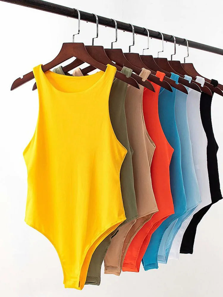 Summer Solid Sexy Bodycon Bodysuits for Women