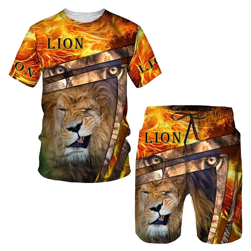 Ferocious Lion Summer Tracksuit Set