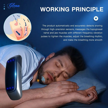 EMS Pulse Stop Snore Portable Comfortable Sleep Well Stop Snore Health Care Sleep Apnea Aid USB Smart Anti Snoring Device - Amazing G