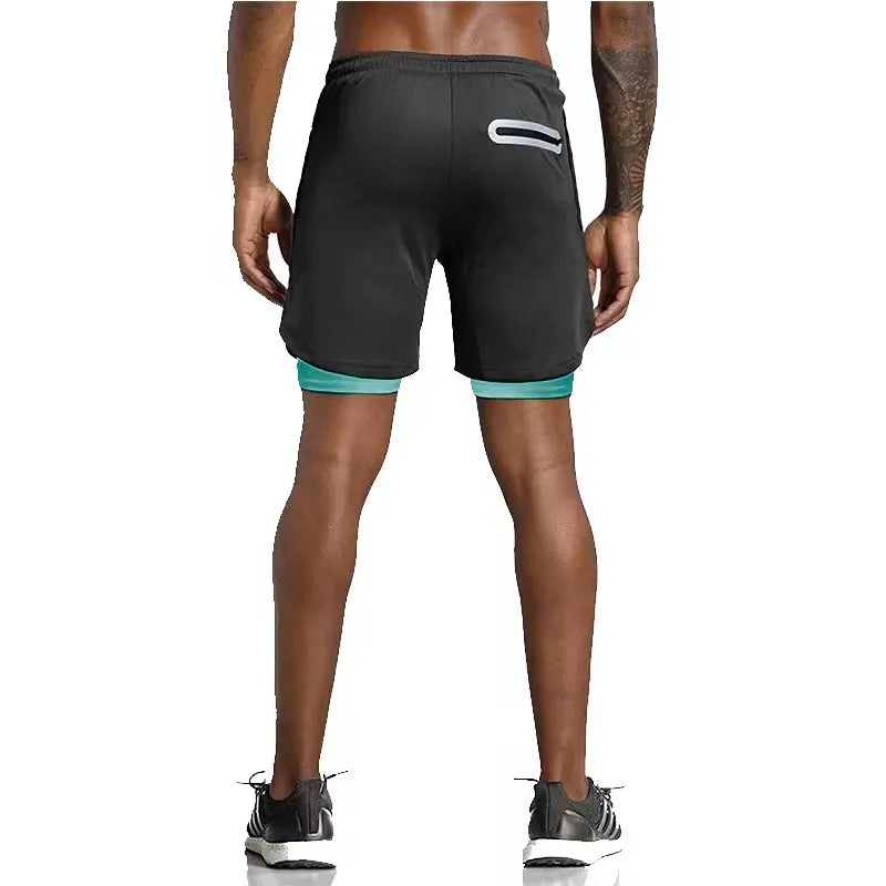 Men’s Double-Decker Running Shorts – Breathable and Supportive Workout Wear