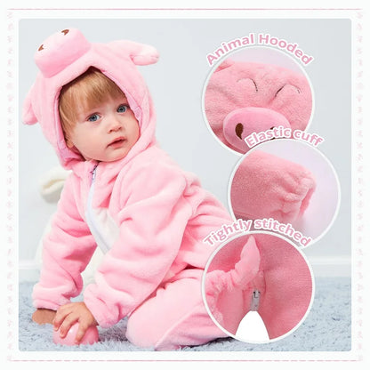 MICHLEY Pink Pig Baby Romper