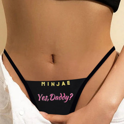 Personalized Crystal Name Thong