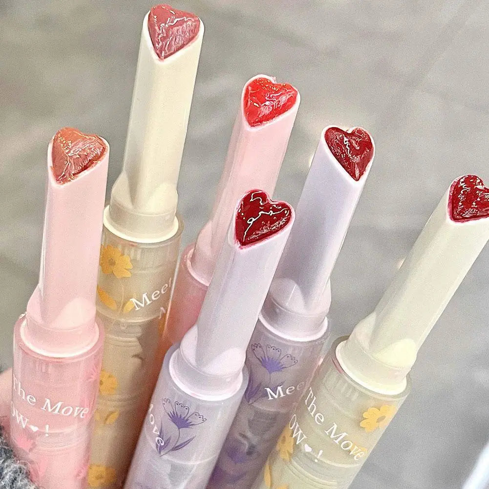 Clear Water Light Solid Lip Gloss - Heart-shaped Mirror Lip Glaze for Moisturized Lips