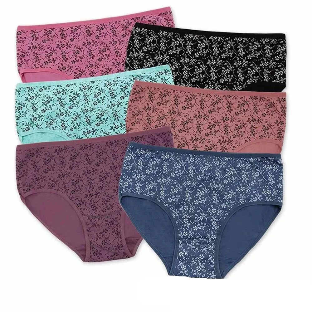 6-Pack Plus Size Cotton Panties - Women&