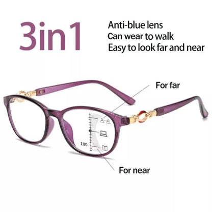 3-in-1 Progressive Multifocal Reading Glasses for Women