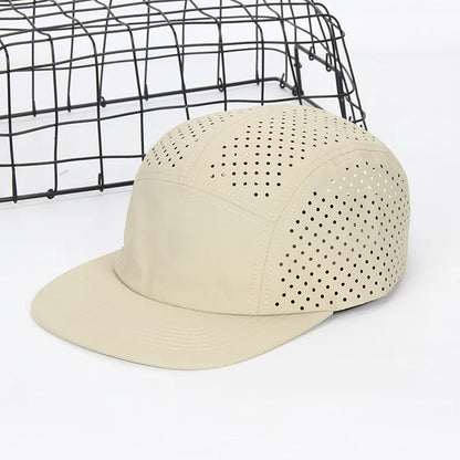 2024 Quick Drying Waterproof Holes Summer 5 Panel Baseball Caps For Men Women Casquette Homme Flat Snapback Men Hat 60-62cm