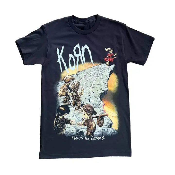 Korn &quot;Follow The Leader&quot; Graphic T-Shirt – Unisex Pure Cotton Summer Tee