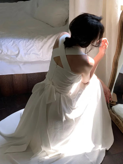 Korean Elegant Midi Dress for Women
