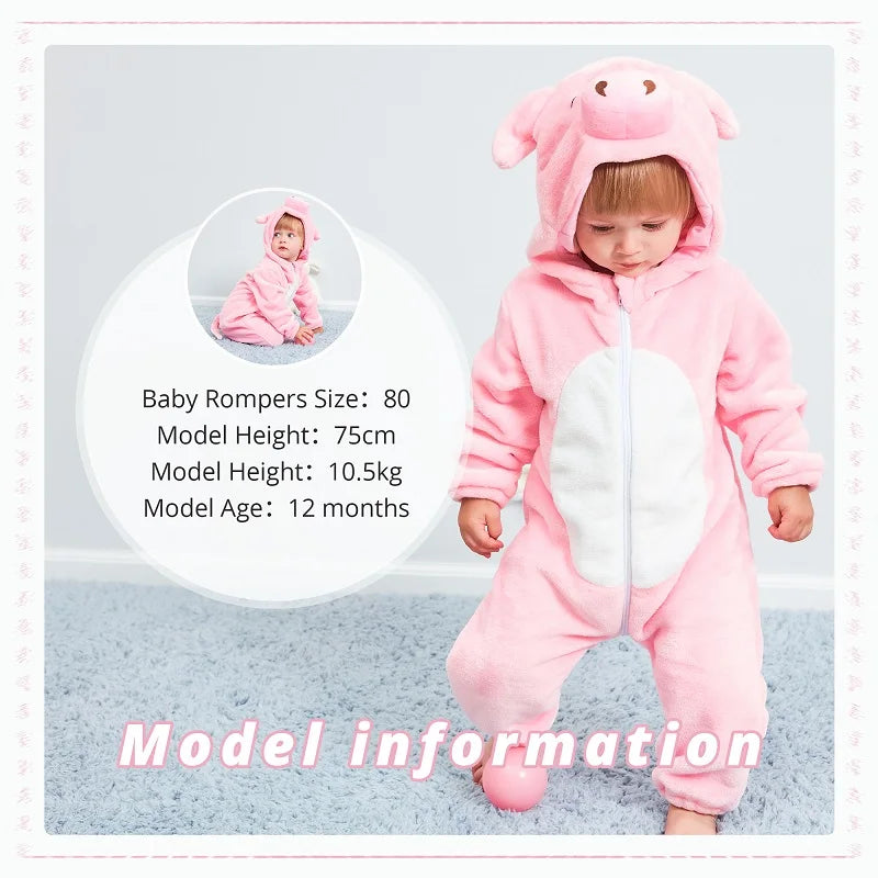 MICHLEY Pink Pig Baby Romper