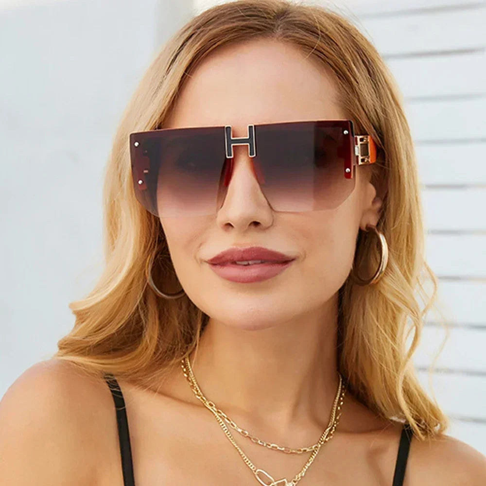 Rimless Square Sunglasses for Women