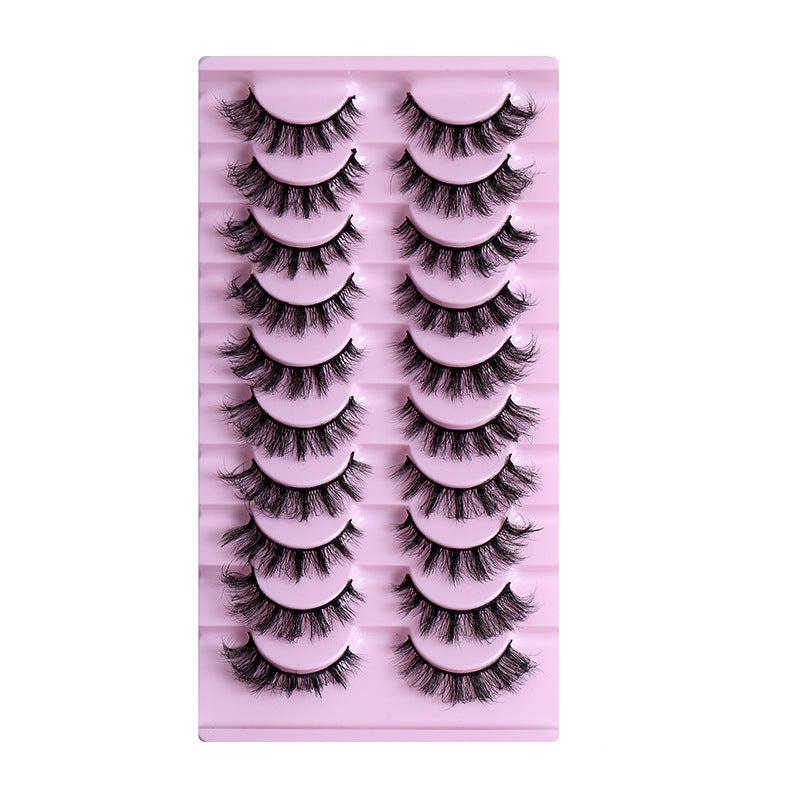 10 Pairs Natural Thick Curly False Eyelashes