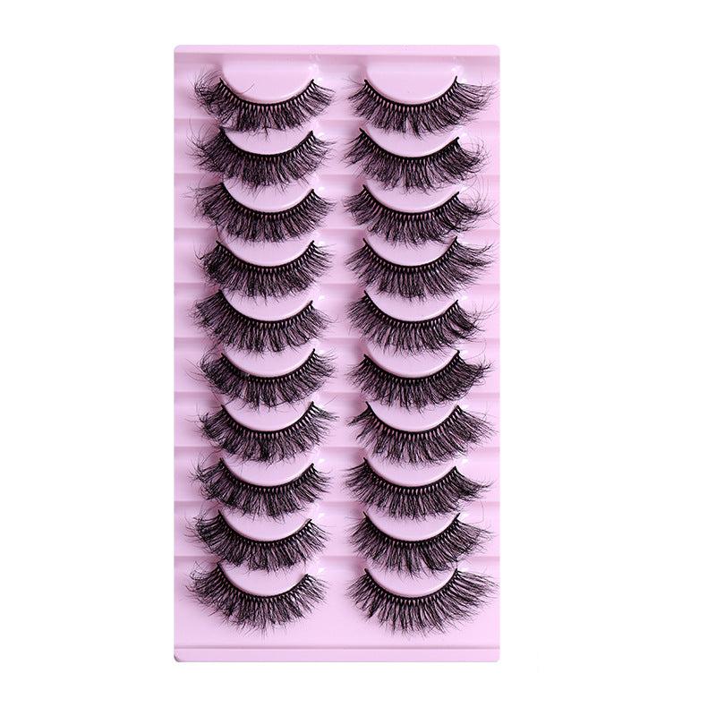 10 Pairs Natural Thick Curly False Eyelashes