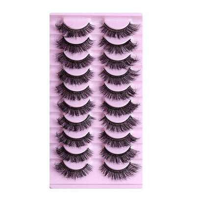 10 Pairs Natural Thick Curly False Eyelashes